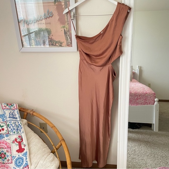 Anthropologie BHLDN Sachin & Babi Ambra Satin Midi Dress in Sand Dune Size 8 - Picture 2 of 10